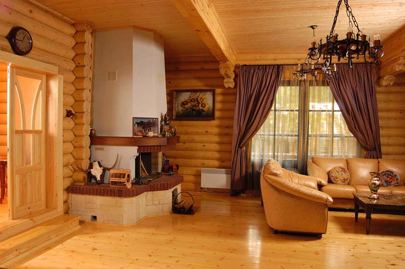 Интерьер дома из бревна: выбор стиля, особенности оформления и 60+ фото