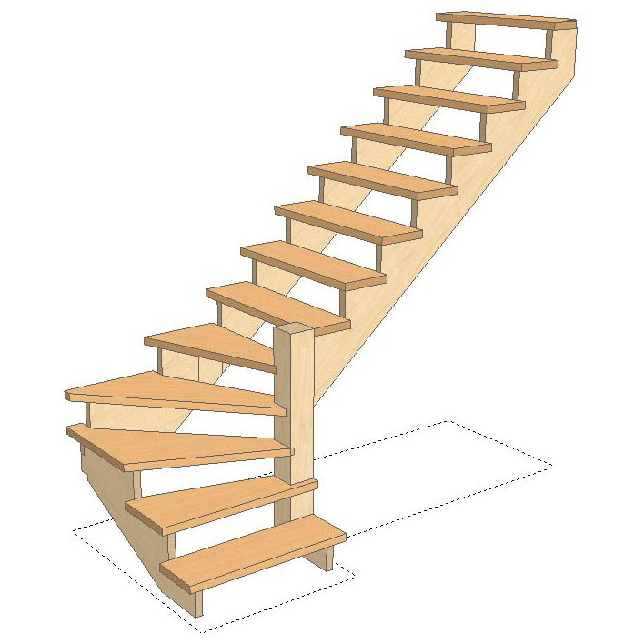 Деревянная лестница Л-2