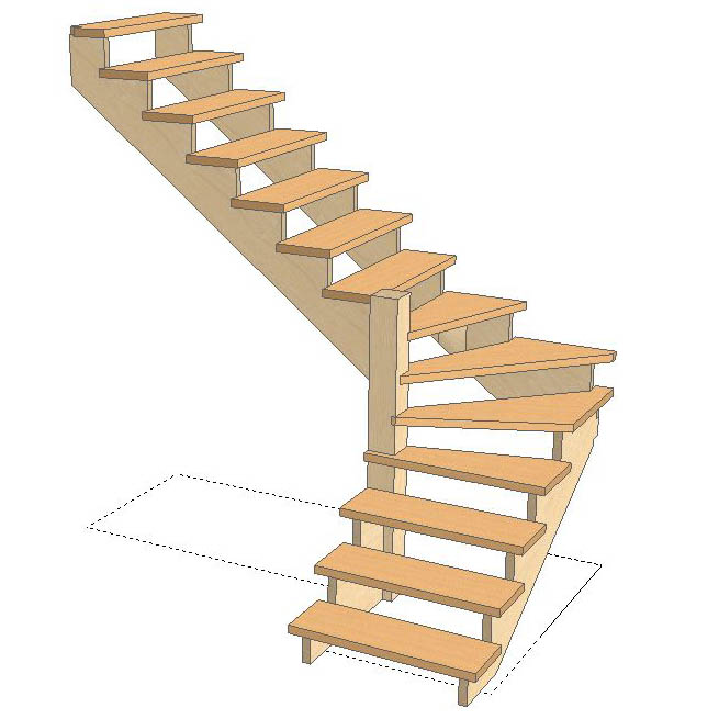 Деревянная лестница Л-4