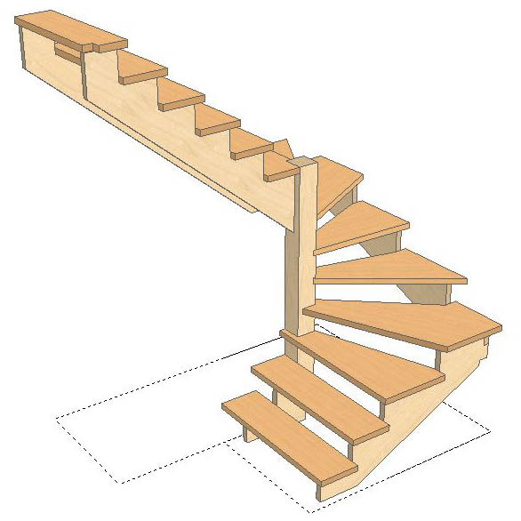 Деревянная лестница Л-8